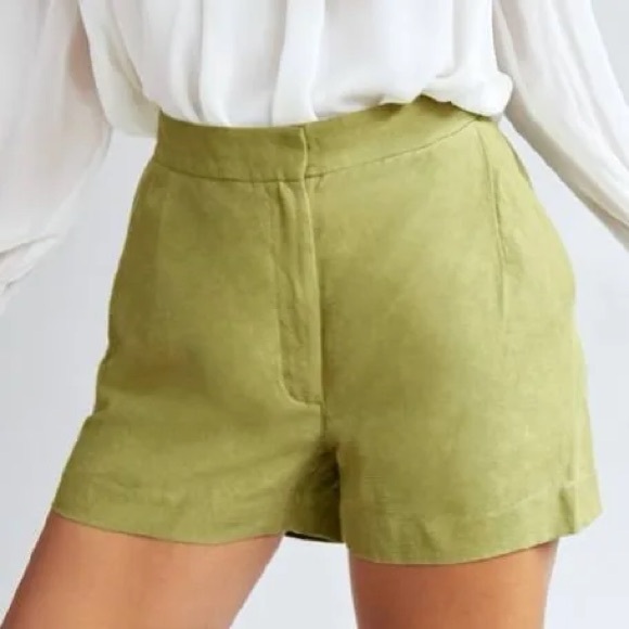 Wilfred Pants - Aritzia Wilfred Fable Linen Green Shorts